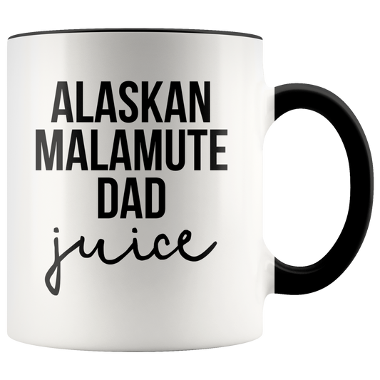 Alaskan Malamute Dad Gifts, Alaskan Malamute Dad Coffee Mug, Two Tone Accent Cup, Birthday Gift for Men and Women