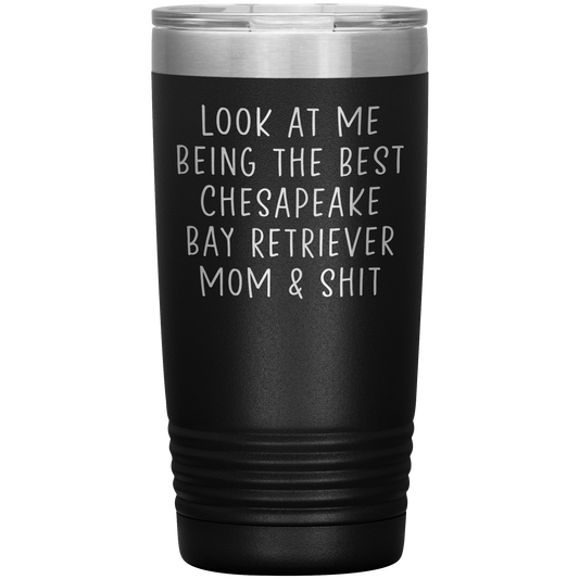 Chesapeake Bay Retriever Mom Tumbler, Funny Travel Coffee Mug, Birthday Gifts for Men and Women