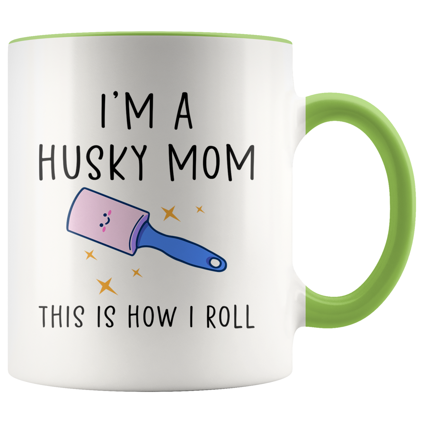 Husky Mom Gifts, Coffee Mug, Two Tone Accent Cup, Birthday Gift for Men and Women