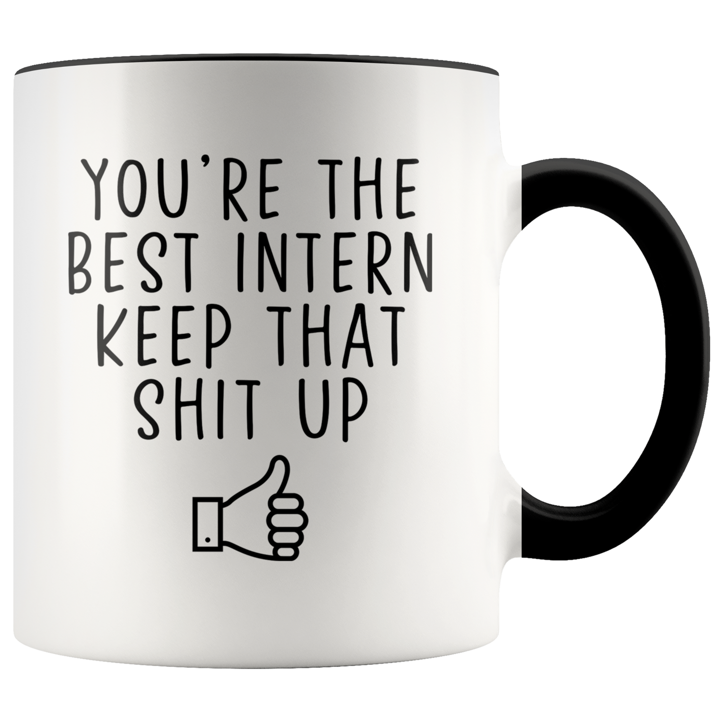 Intern Gifts, Coffee Mug, Two Tone Accent Cup, Birthday Gift for Men and Women