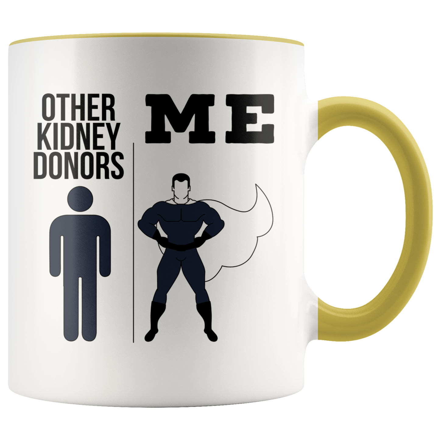 Kidney Donor Gifts, Organ Donor Coffee Mug, Two Tone Accent Cup, Birthday Gift for Men and Women