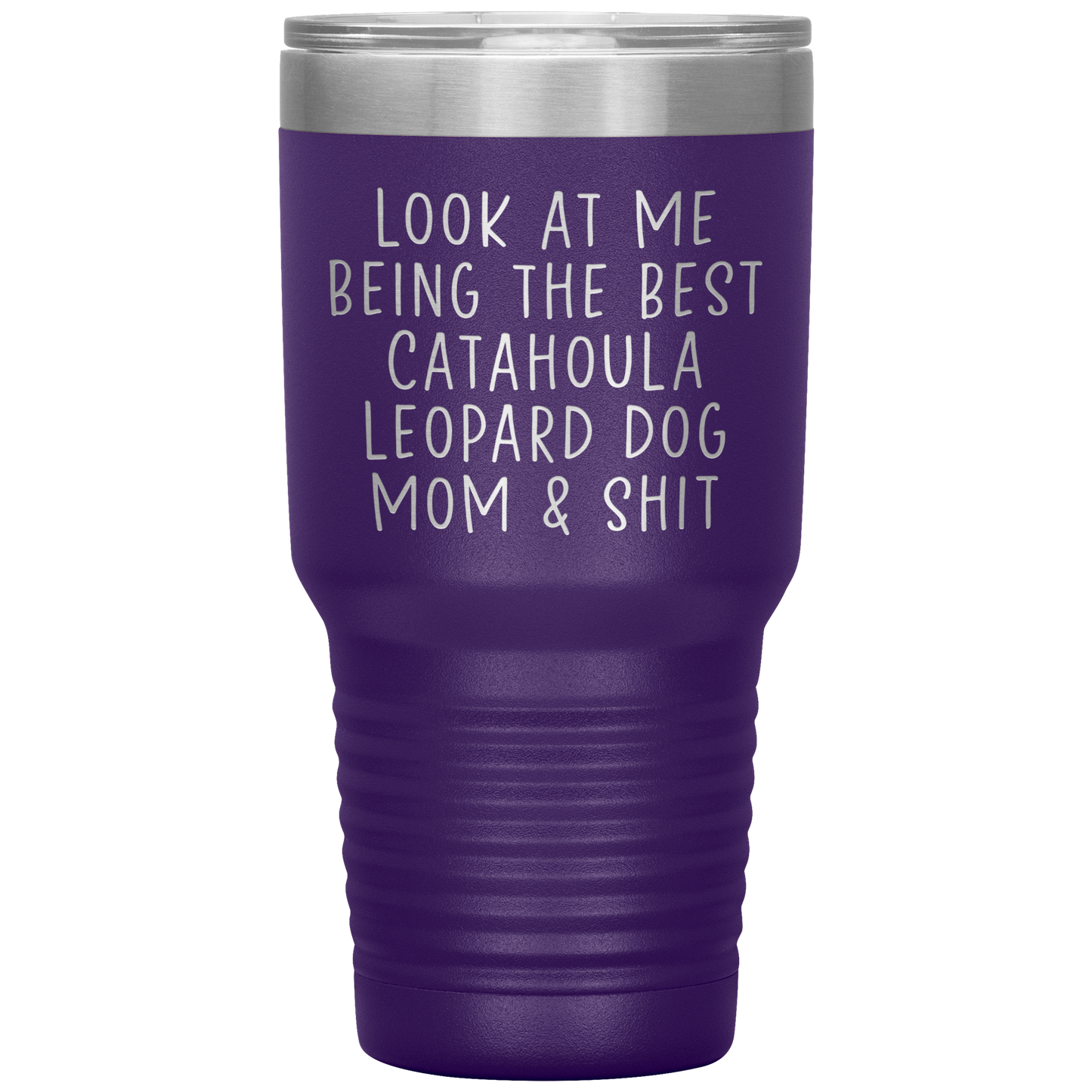 Catahoula Leopard Dog Mom Tumbler, Funny Travel Coffee Mug, Birthday Gifts for Men and Women