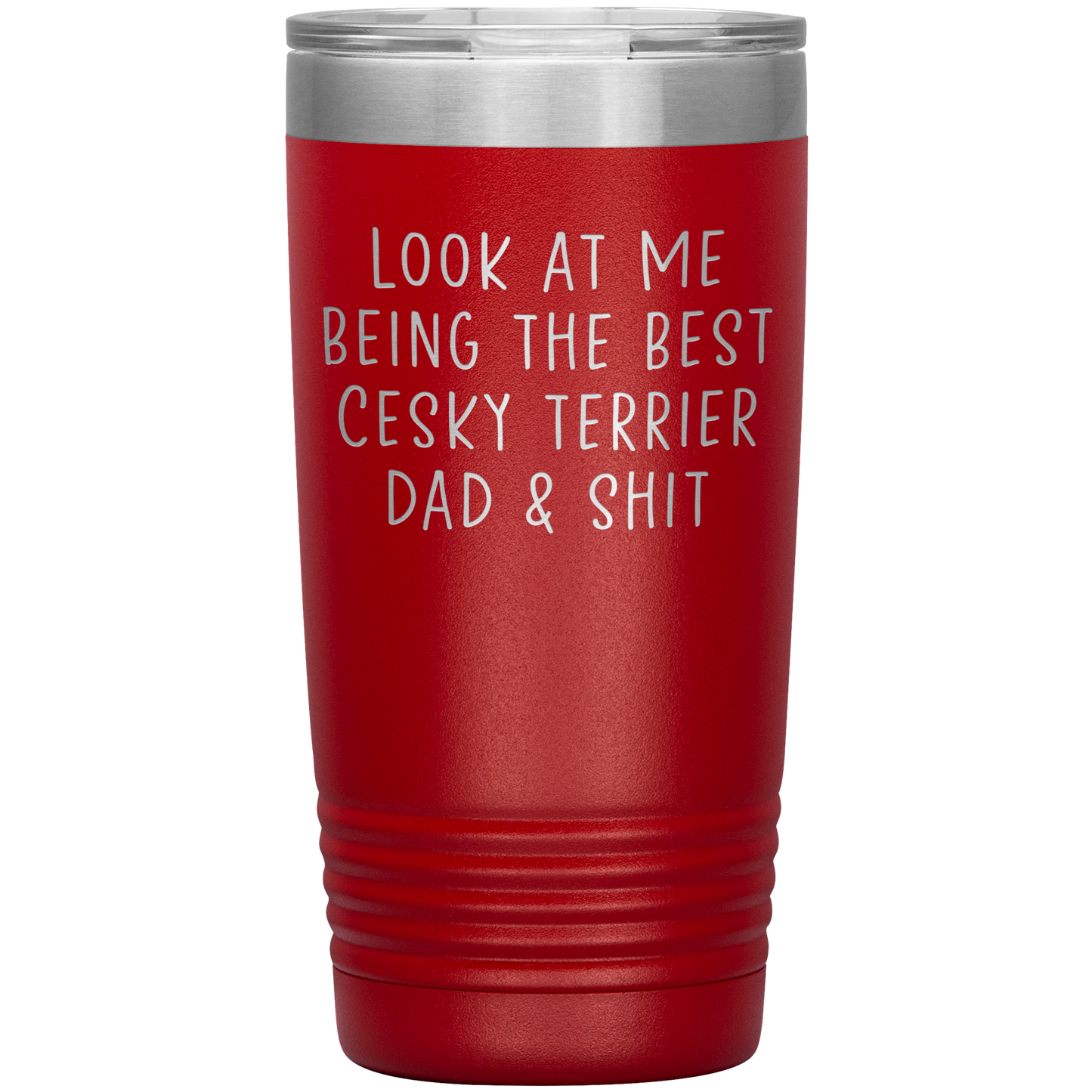 Cesky Terrier Dad Tumbler, Funny Travel Coffee Mug, Birthday Gifts for Men and Women