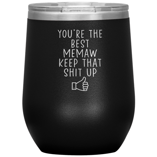 Memaw Wine Tumbler, Memaw Gifts, Travel Wine Cup, Birthday Gifts for Men and Women