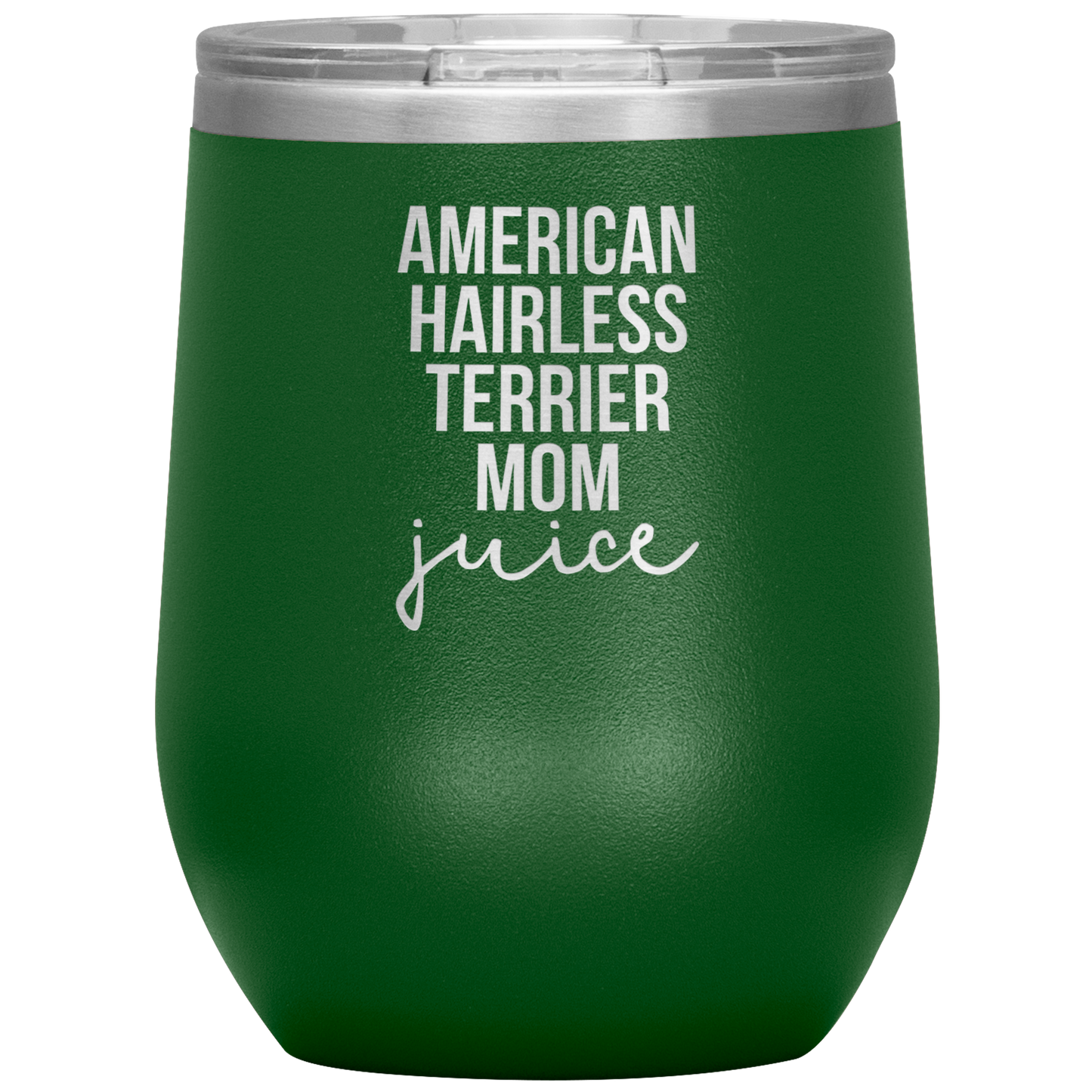 American Hairless Terrier Mom Wine Tumbler, Funny Travel Wine Cup, Birthday Gifts for Men and Women