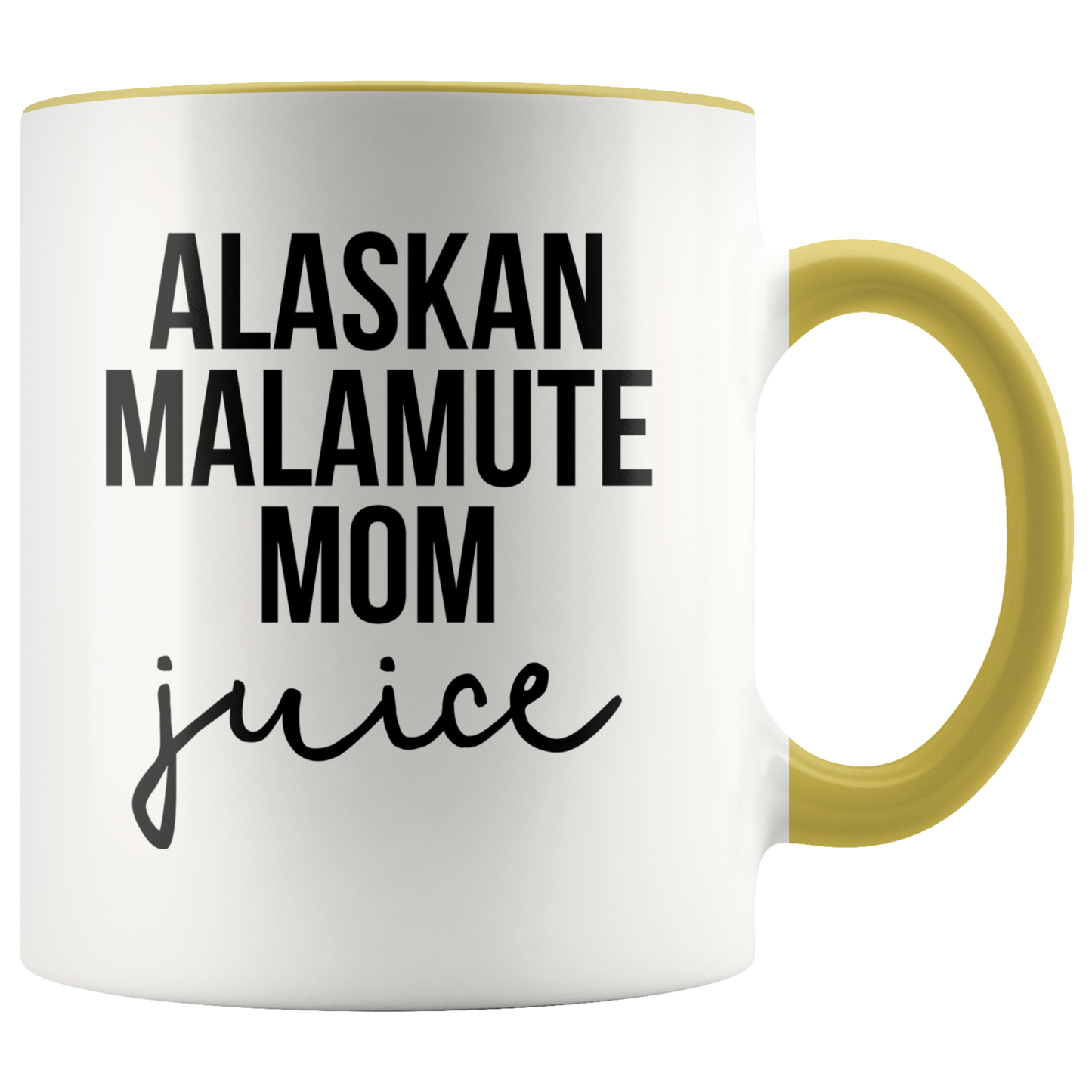 Alaskan Malamute Mom Gifts, Alaskan Malamute Mom Coffee Mug, Two Tone Accent Cup, Birthday Gift for Men and Women