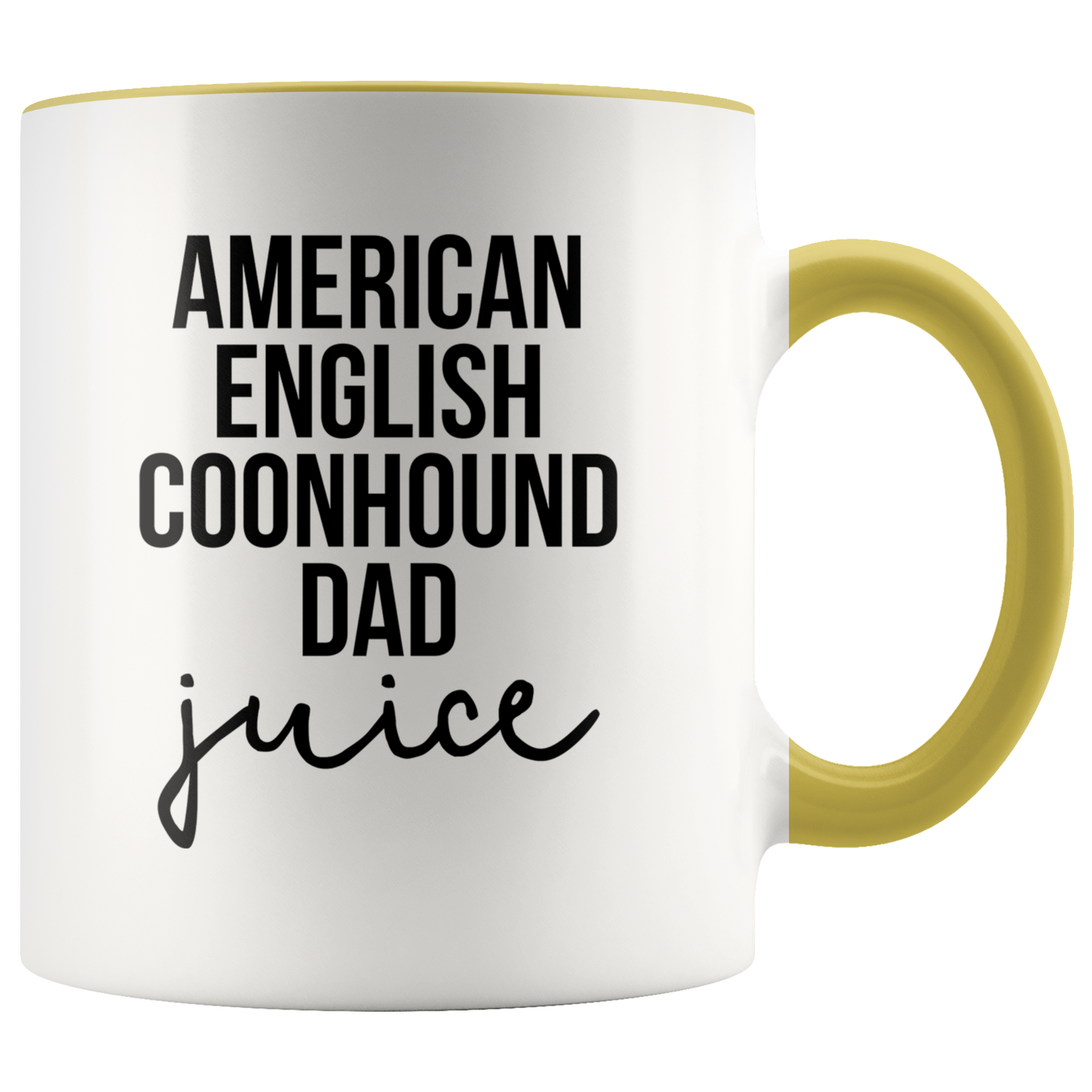 American English Coonhound Dad Gifts, Coffee Mug, Two Tone Accent Cup, Birthday Gift for Men and Women