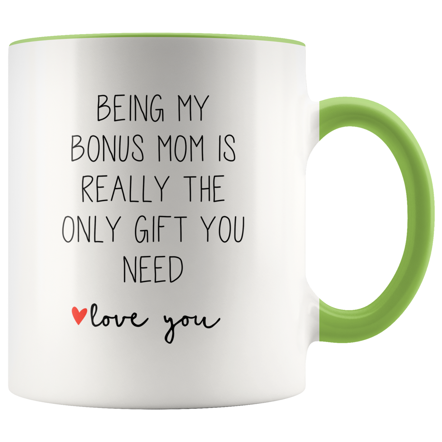 Bonus Mom Gifts, Coffee Mug, Two Tone Accent Cup, Birthday Gift for Men and Women