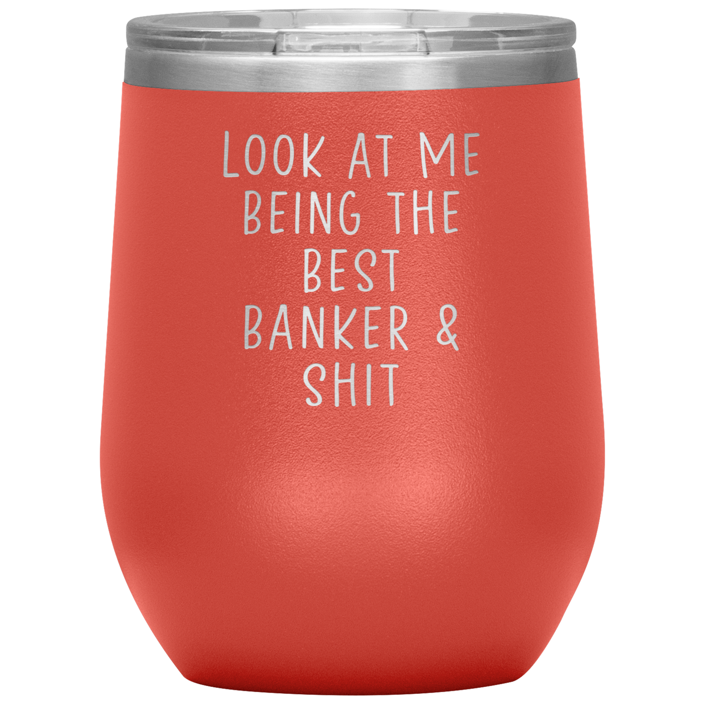 Banker Wine Tumbler, Funny Gifts, Travel Wine Cup, Birthday Gifts for Men and Women