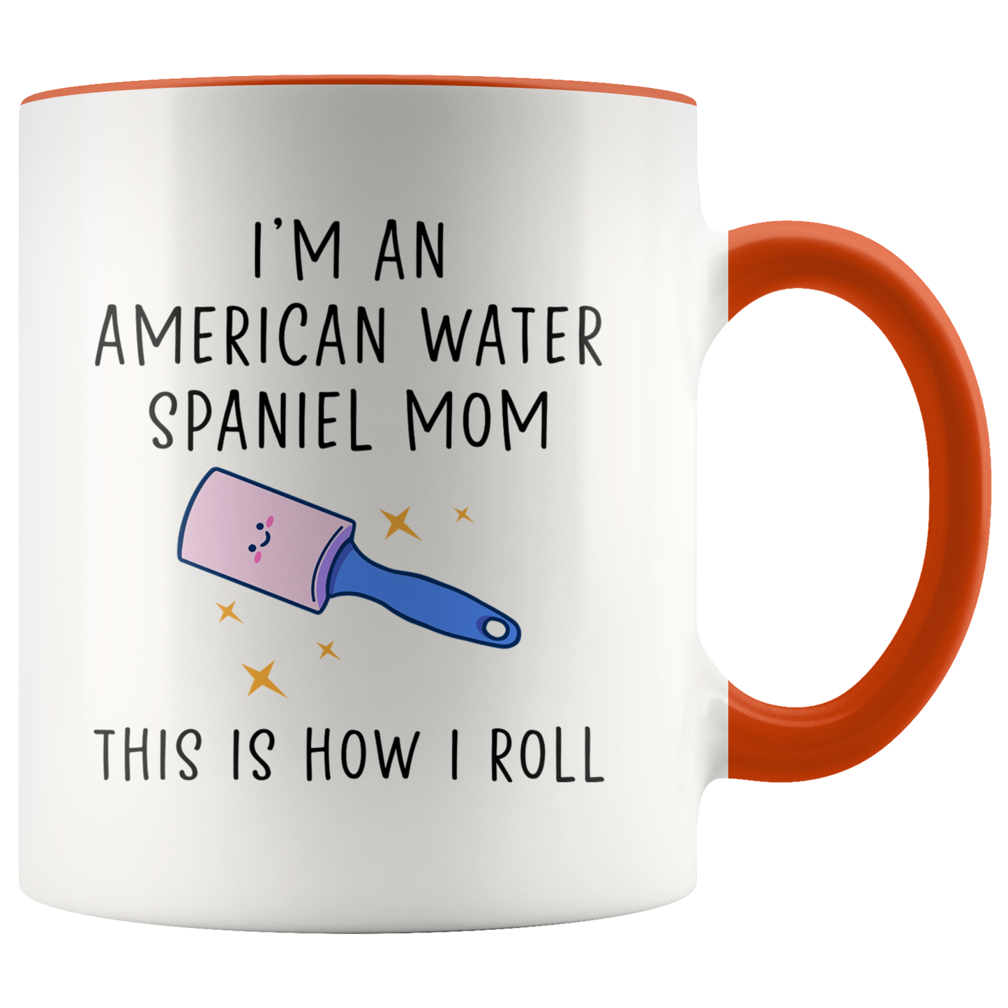 American Water Spaniel Mom Gifts, Coffee Mug, Two Tone Accent Cup, Birthday Gift for Men and Women