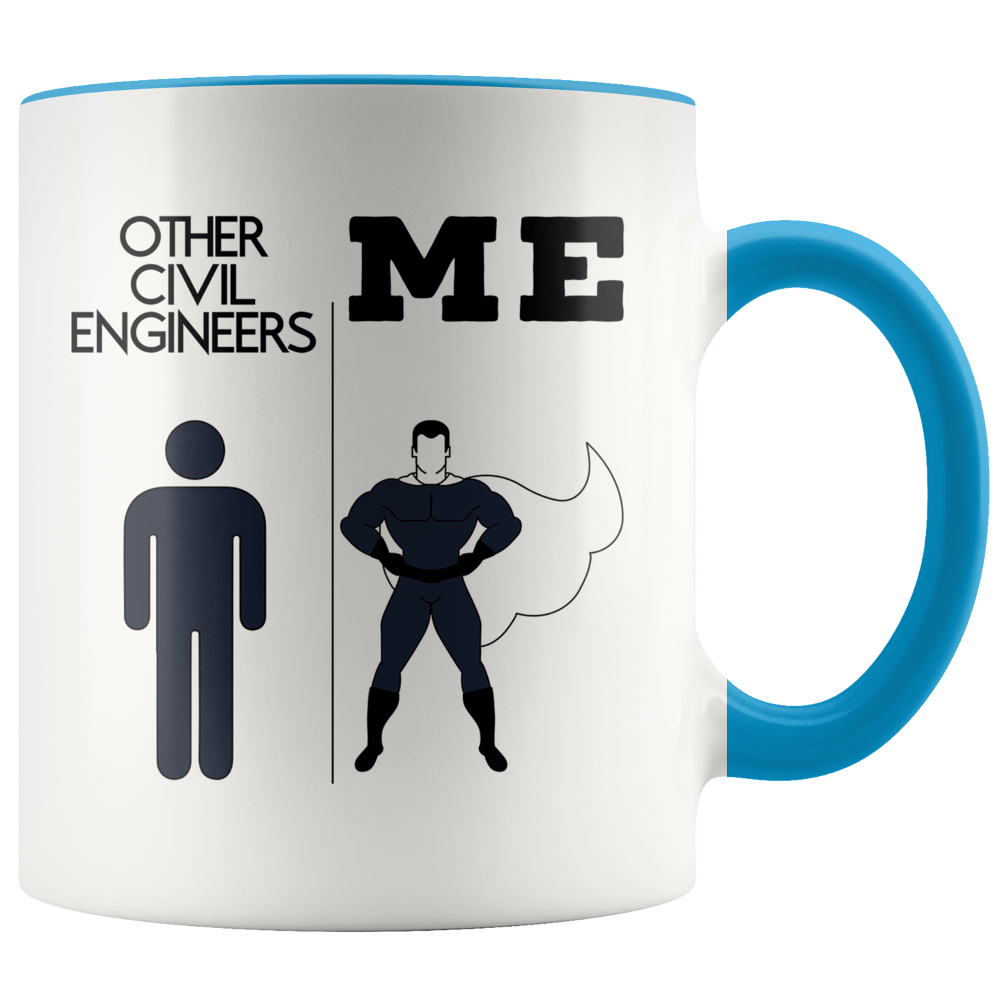 Civil engineer Gifts, Coffee Mug, Two Tone Accent Cup, Birthday Gift for Men and Women