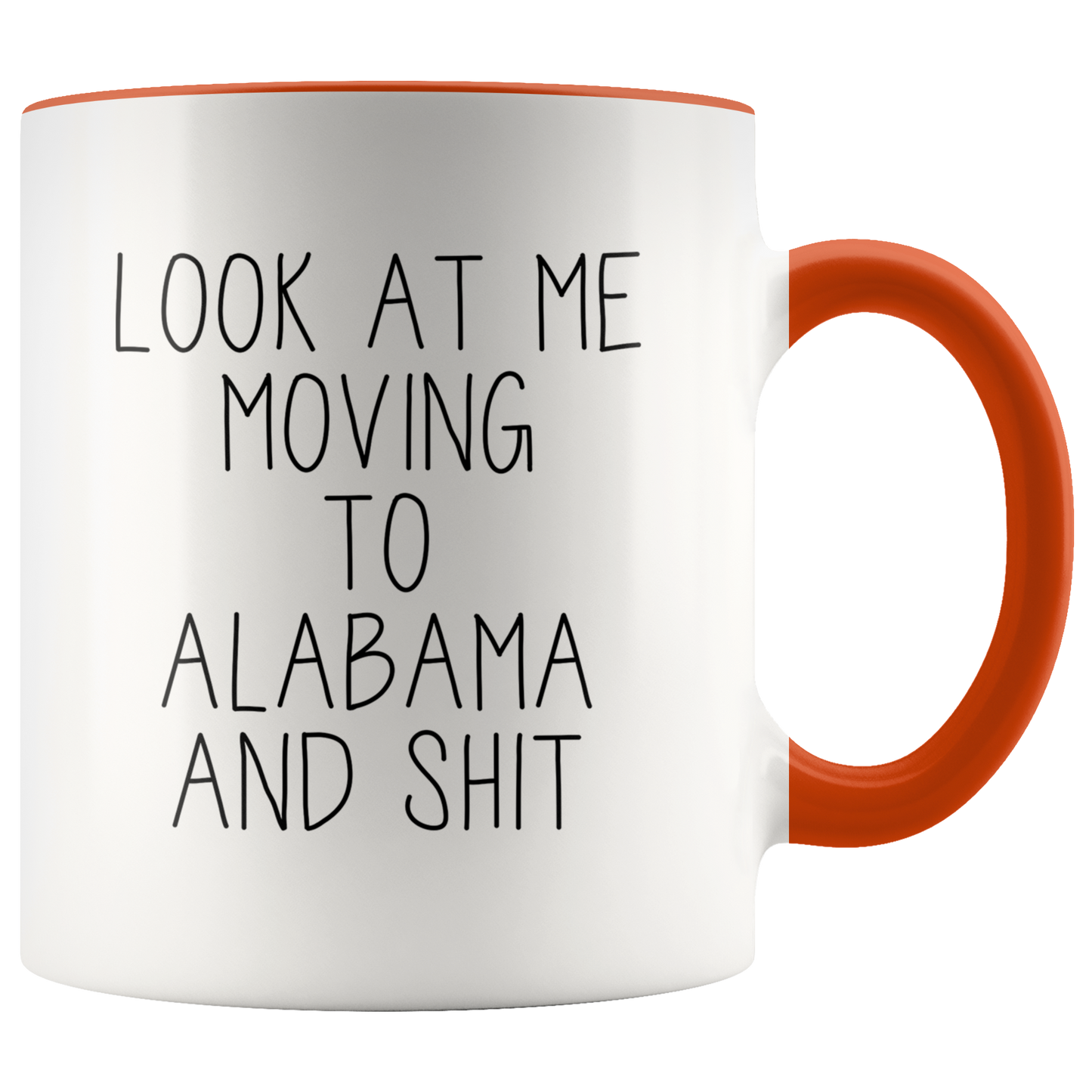 Moving to Alabama Gifts, Moving Away Coffee Mug, Two Tone Accent Cup, Birthday Gift for Men and Women