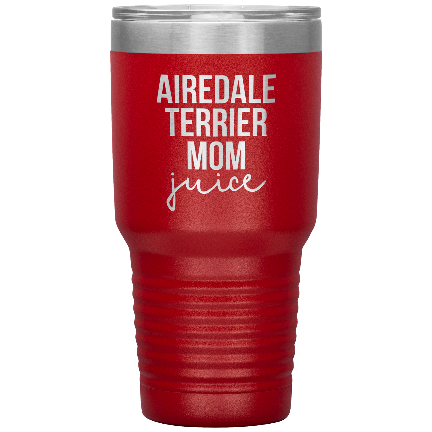 Airedale Terrier Mom Tumbler, Funny Travel Coffee Mug, Birthday Gifts for Men and Women