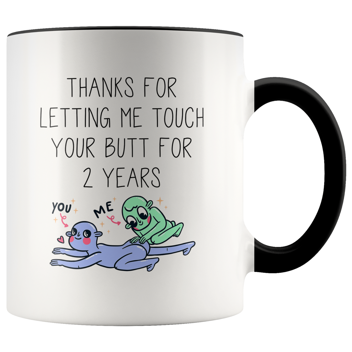 2nd Anniversary Accent Mug, 2 Year Anniversary Gifts, Coffee Mug, Birthday Gifts for Men and Women