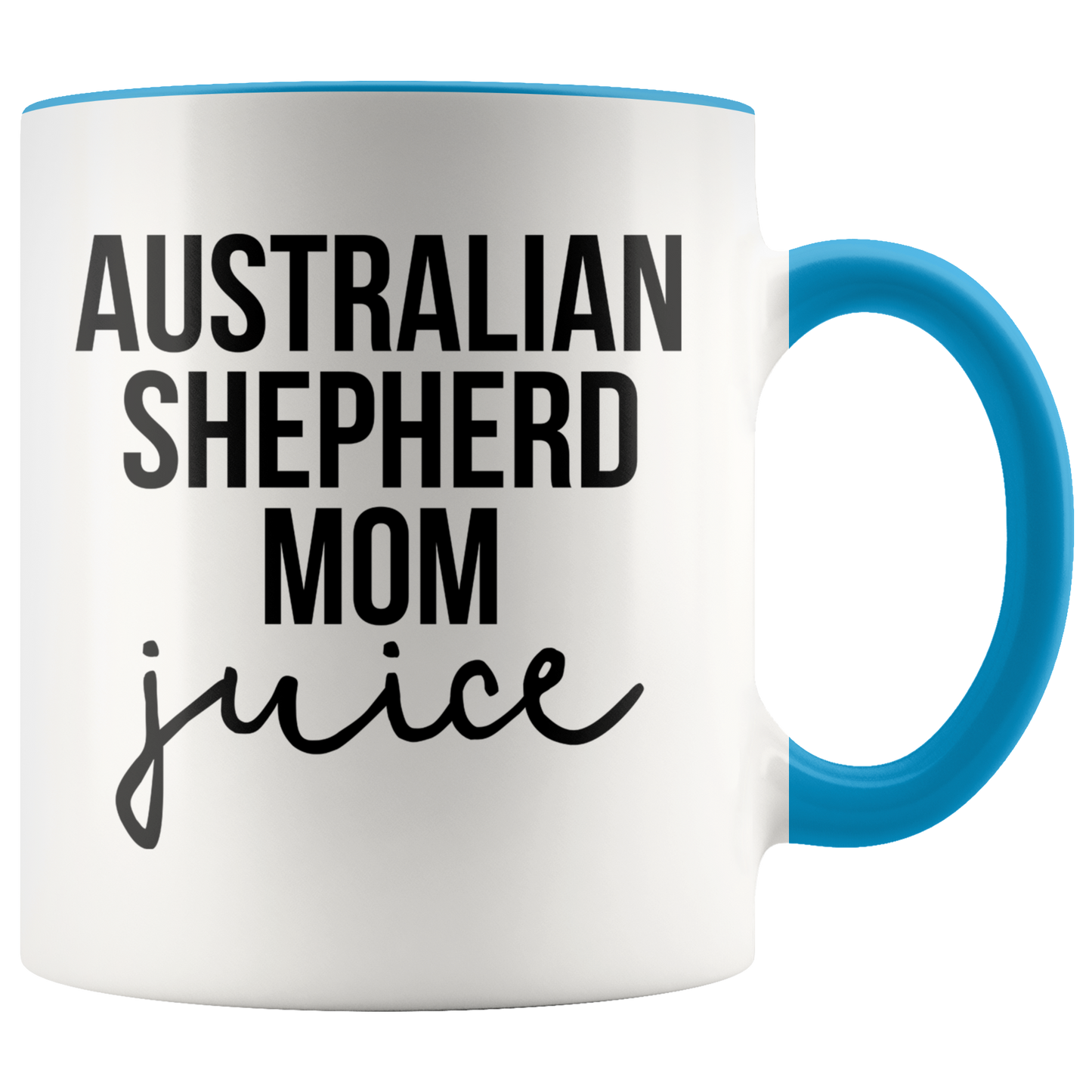 Australian Shepherd Mom Gifts, Coffee Mug, Two Tone Accent Cup, Birthday Gift for Men and Women