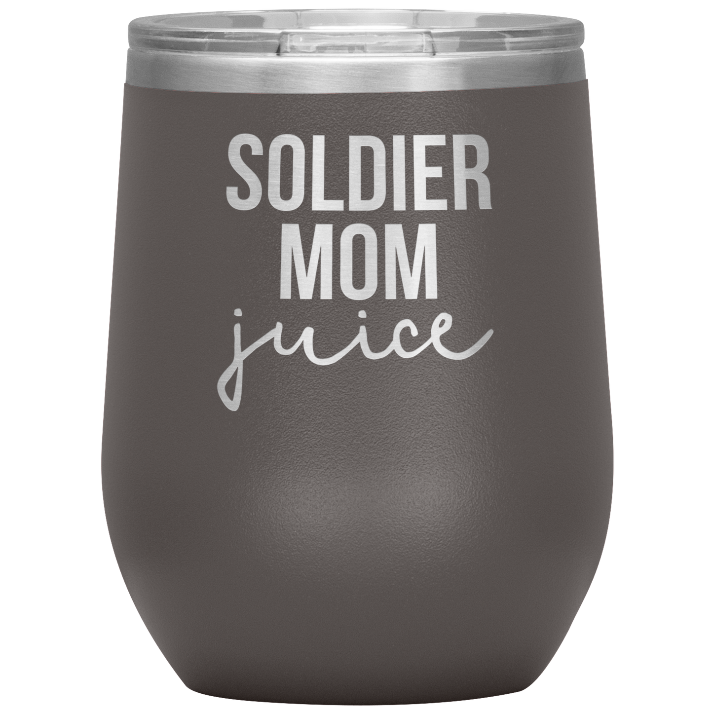 Soldier Mom Wine Tumbler, Soldier Mom Gifts, Travel Wine Cup, Birthday Gifts for Men and Women