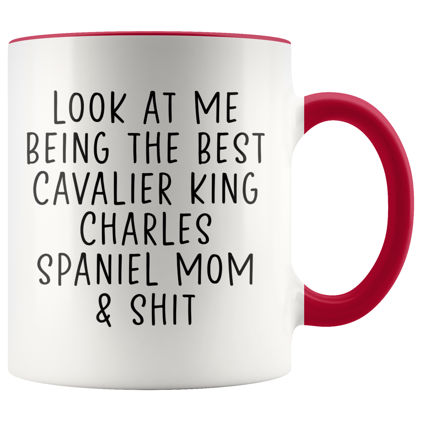 Cavalier King Charles Spaniel Mom Gifts, Coffee Mug, Two Tone Accent Cup, Birthday Gift for Men and Women