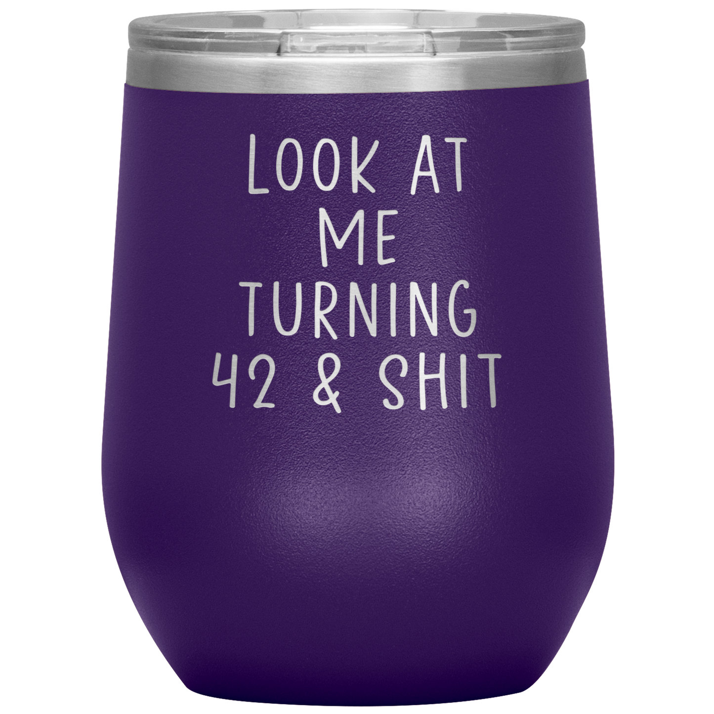 42nd Birthday Wine Tumbler, 42nd Birthday Gifts, Travel Wine Cup, Birthday Gifts for Men and Women