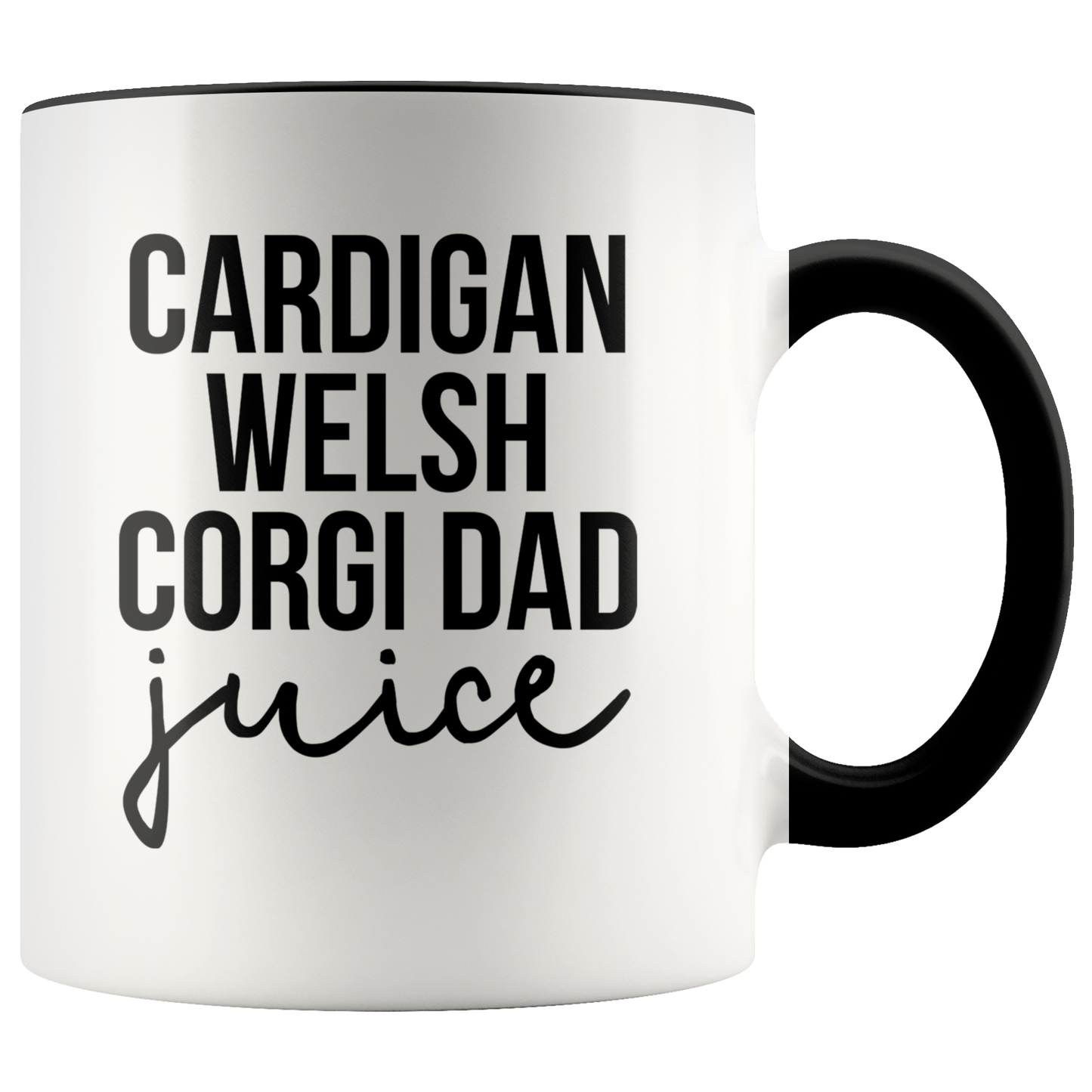 Cardigan Welsh Corgi Dad Gifts, Coffee Mug, Two Tone Accent Cup, Birthday Gift for Men and Women