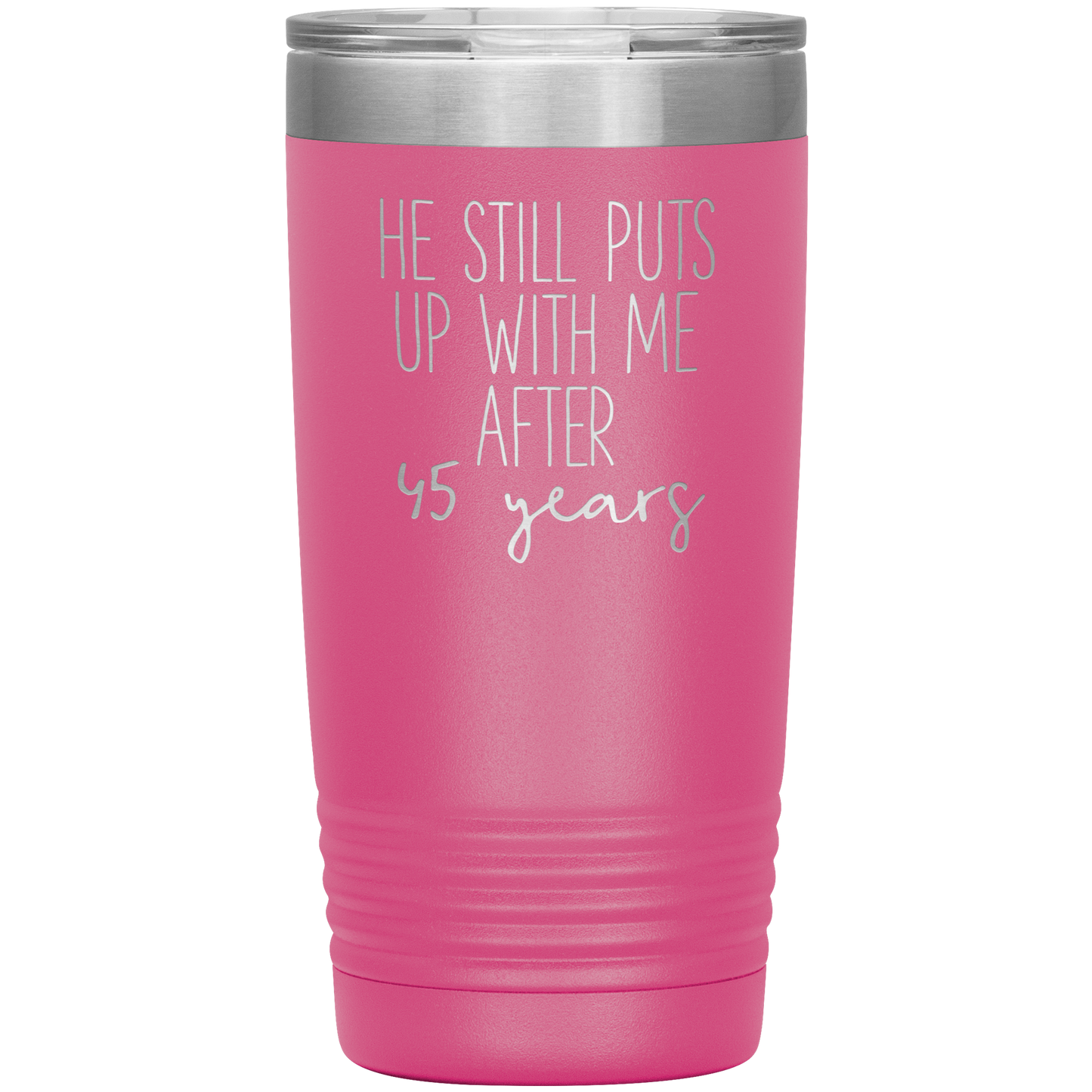 45th Anniversary Tumbler, Funny Travel Coffee Mug, Birthday Gifts for Men and Women