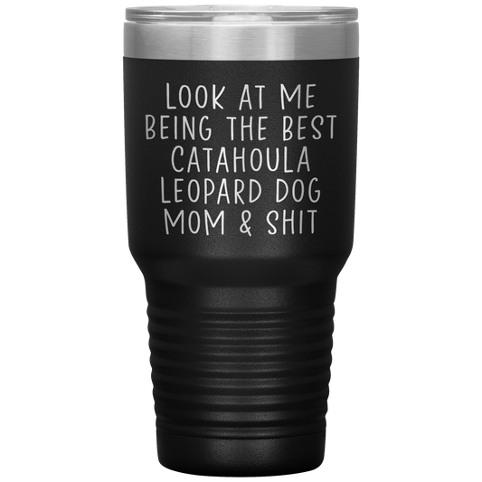 Catahoula Leopard Dog Mom Tumbler, Funny Travel Coffee Mug, Birthday Gifts for Men and Women