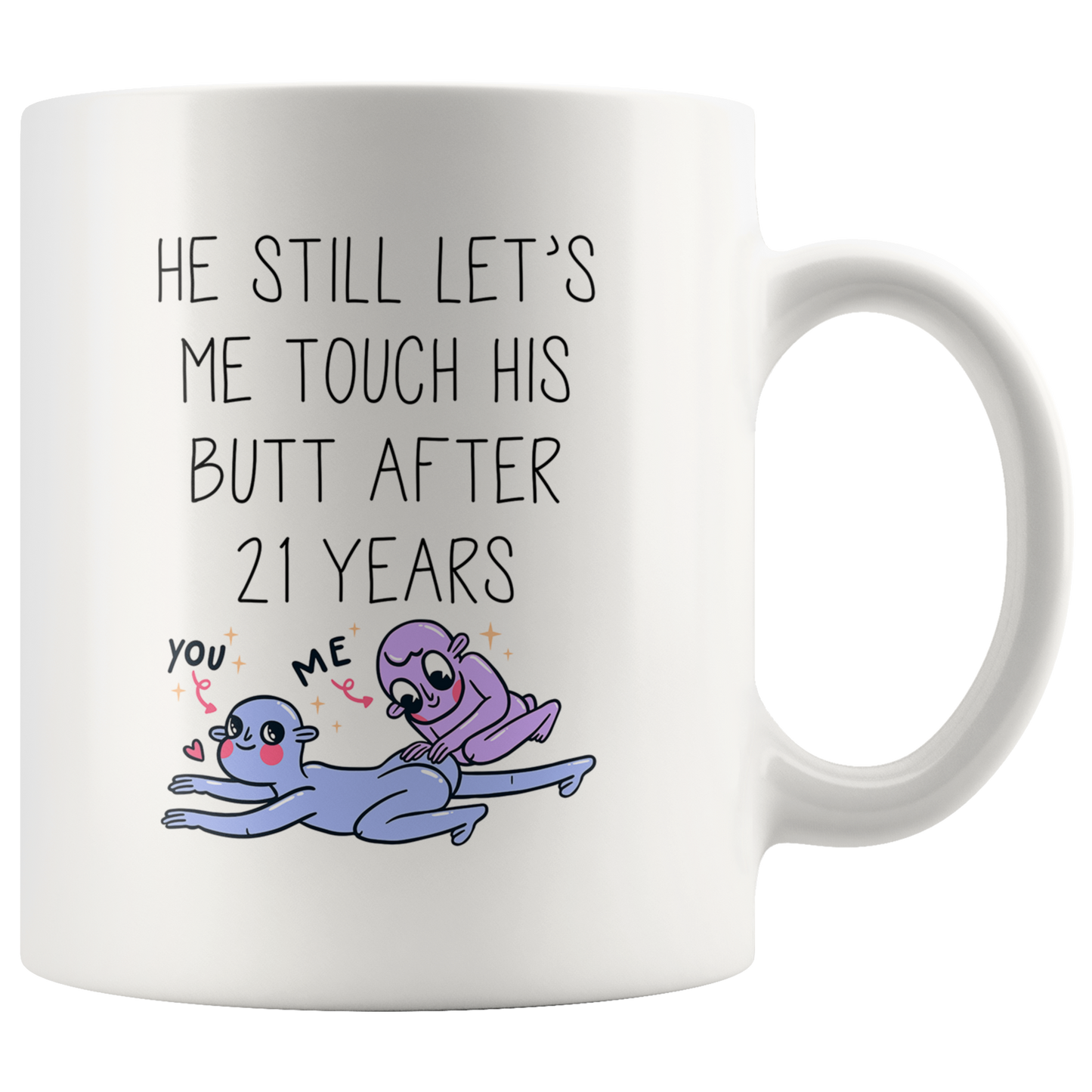 21st Anniversary Gifts, 21 Year Coffee Mug for Wife, Two Tone Accent Cup for Her, Birthday Gift for Men and Women