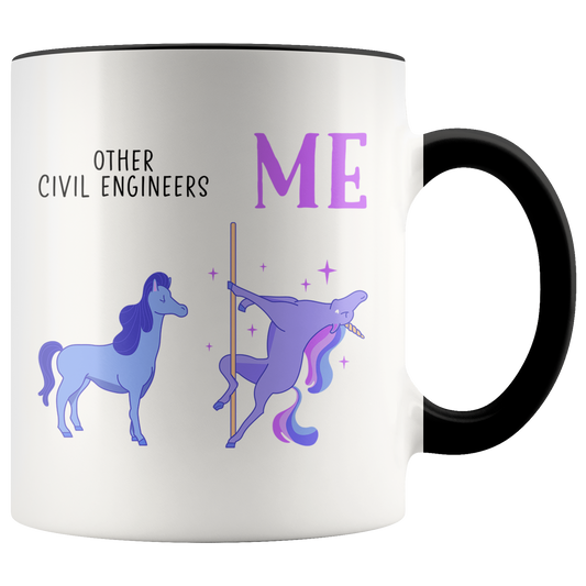 Civil engineer Gifts, Coffee Mug, Two Tone Accent Cup, Birthday Gift for Men and Women