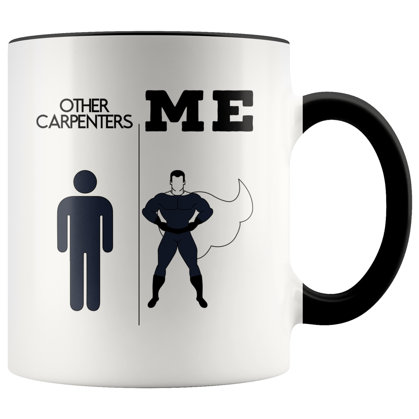 Carpenter Gifts, Coffee Mug, Two Tone Accent Cup, Birthday Gift for Men and Women