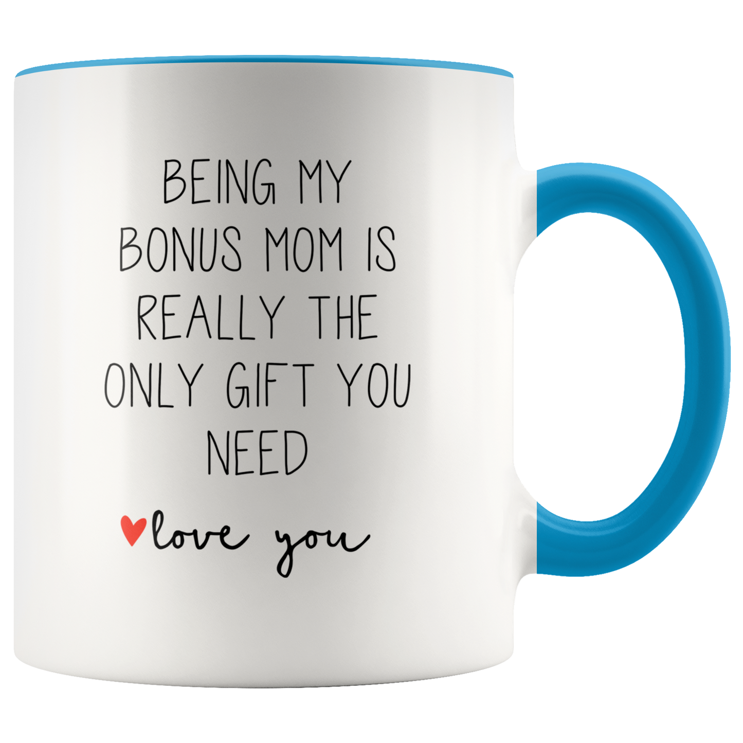 Bonus Mom Gifts, Coffee Mug, Two Tone Accent Cup, Birthday Gift for Men and Women