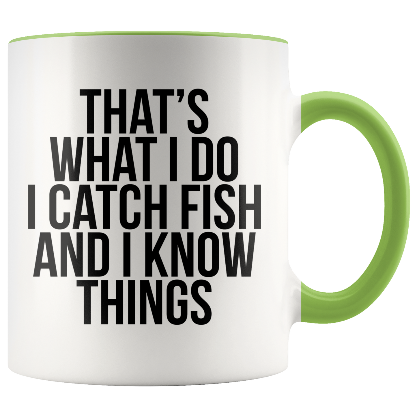 Fishing Gifts, Fisherman Coffee Mug, Two Tone Accent Cup, Birthday Gift for Men and Women