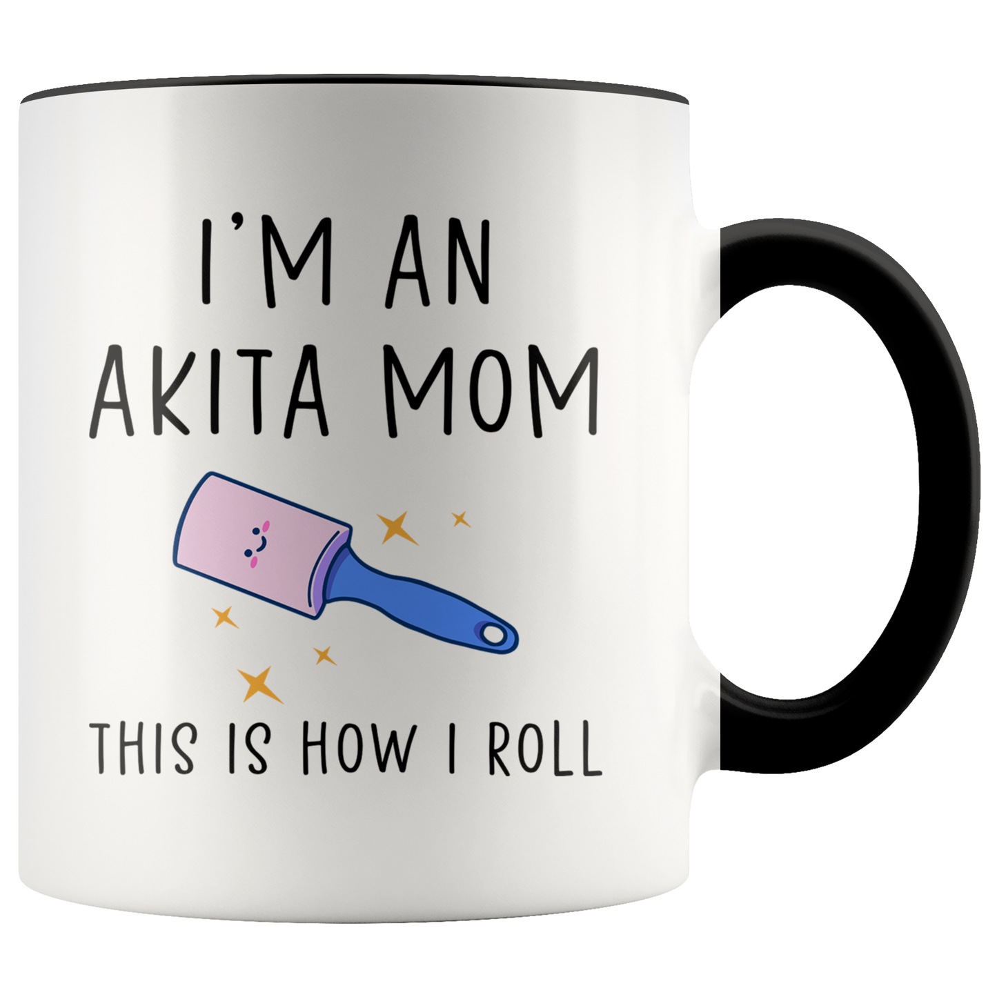 Akita Mom Gifts, Akita Mom Coffee Mug, Two Tone Accent Cup, Birthday Gift for Men and Women