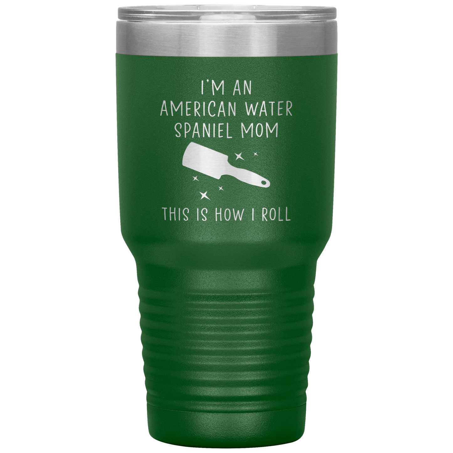 American Water Spaniel Mom Tumbler, Funny Travel Coffee Mug, Birthday Gifts for Men and Women