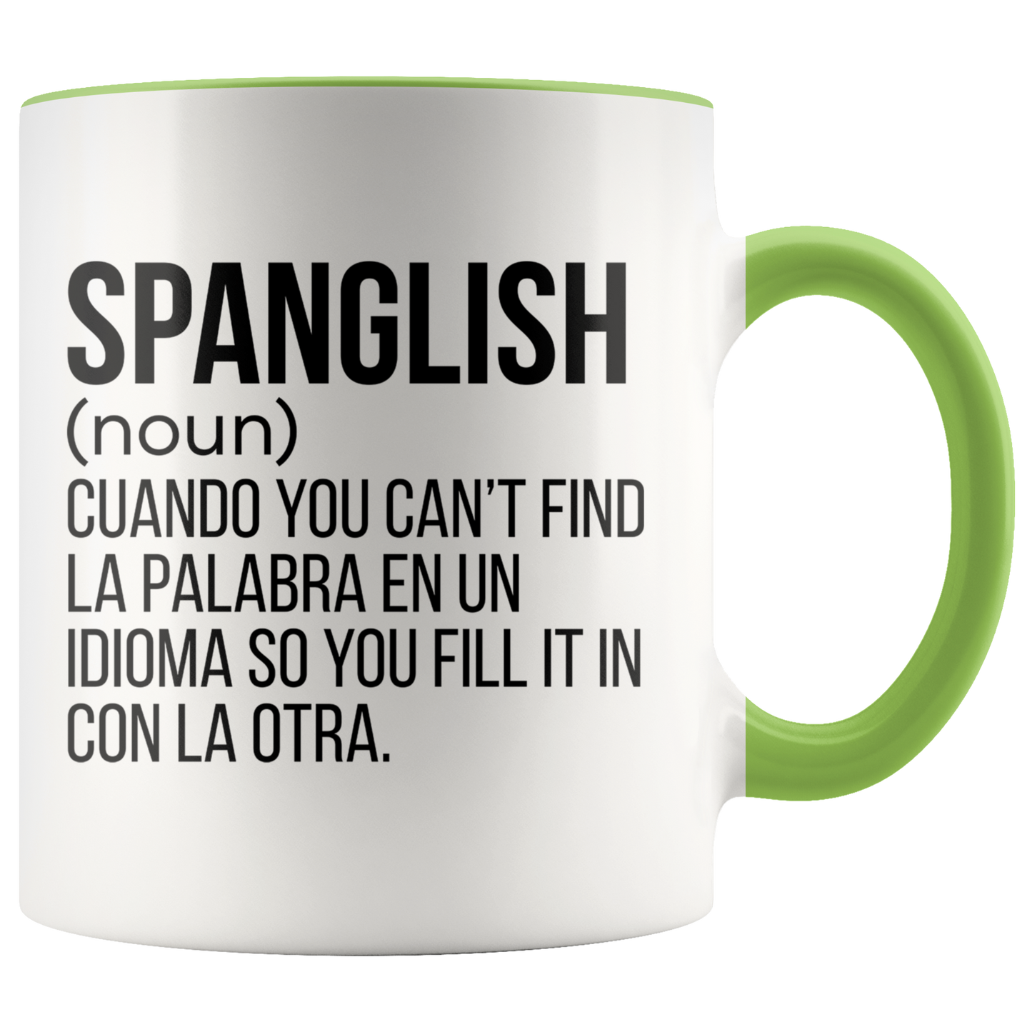 Spanglish Mug, Mexican Coffee Mugs, Spanish Teacher Gifts, Ceramic Cup, Puerto Rico Gift, Venezuelan Mug