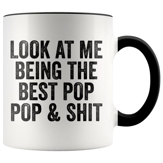 Pop Pop Gifts, Pop Pop Coffee Mug, Two Tone Accent Cup, Birthday Gift for Men and Women