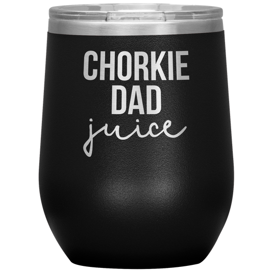 Chorkie papà vino Tumbler, Chorkie papà regali, Tazza di Vino di Viaggio, Regali di compleanno per uomini e donne