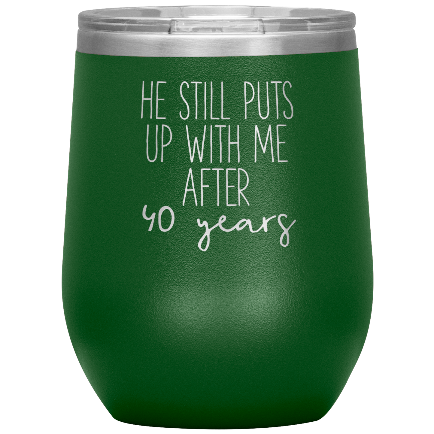 40th Anniversary Wine Tumbler, Gifts, Travel Wine Cup, Birthday Gifts for Men and Women