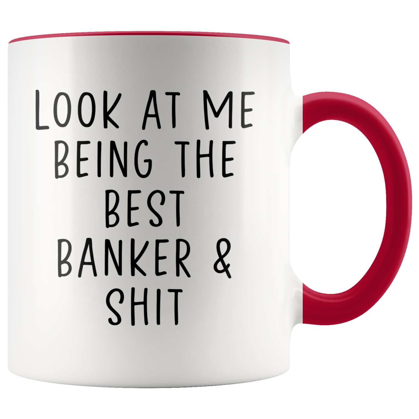 Banker Gifts, Coffee Mug, Two Tone Accent Cup, Birthday Gift for Men and Women