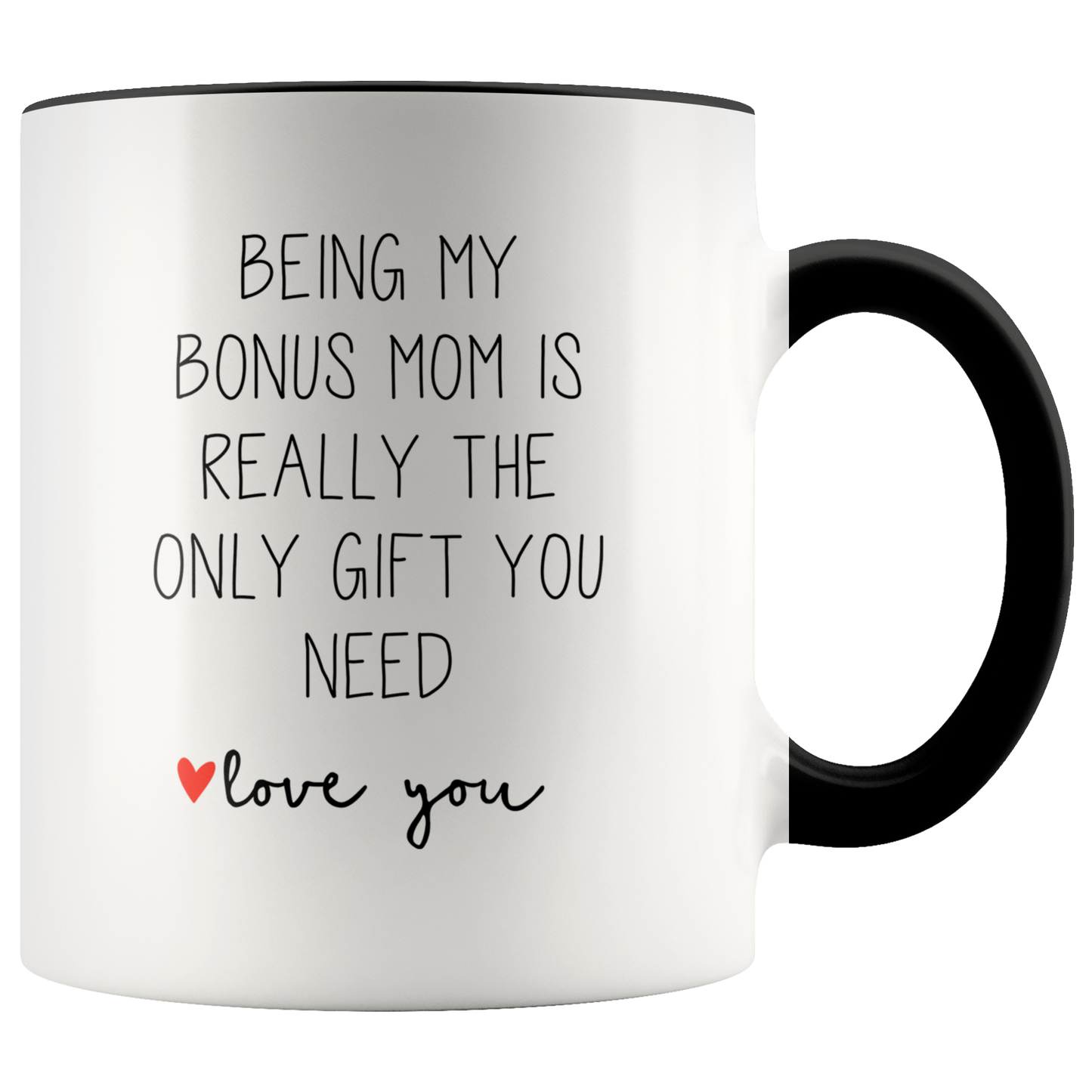 Bonus Mom Gifts, Coffee Mug, Two Tone Accent Cup, Birthday Gift for Men and Women