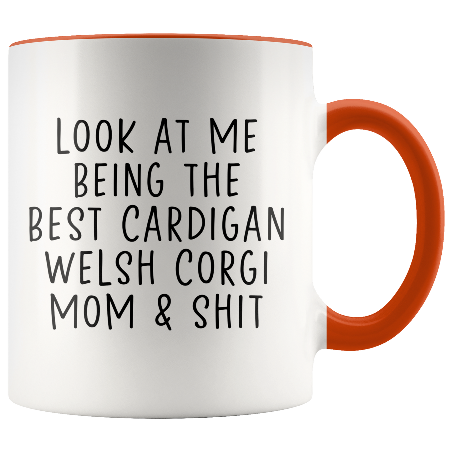 Cardigan Welsh Corgi Mom Gifts, Coffee Mug, Two Tone Accent Cup, Birthday Gift for Men and Women