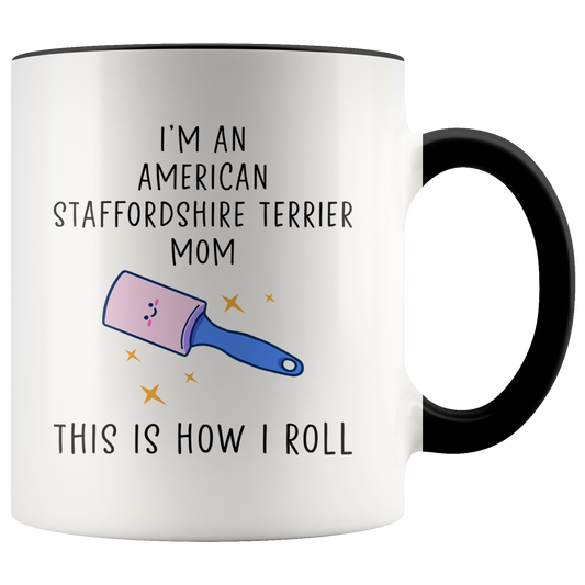 American Staffordshire Terrier Mom Gifts, Coffee Mug, Two Tone Accent Cup, Birthday Gift for Men and Women