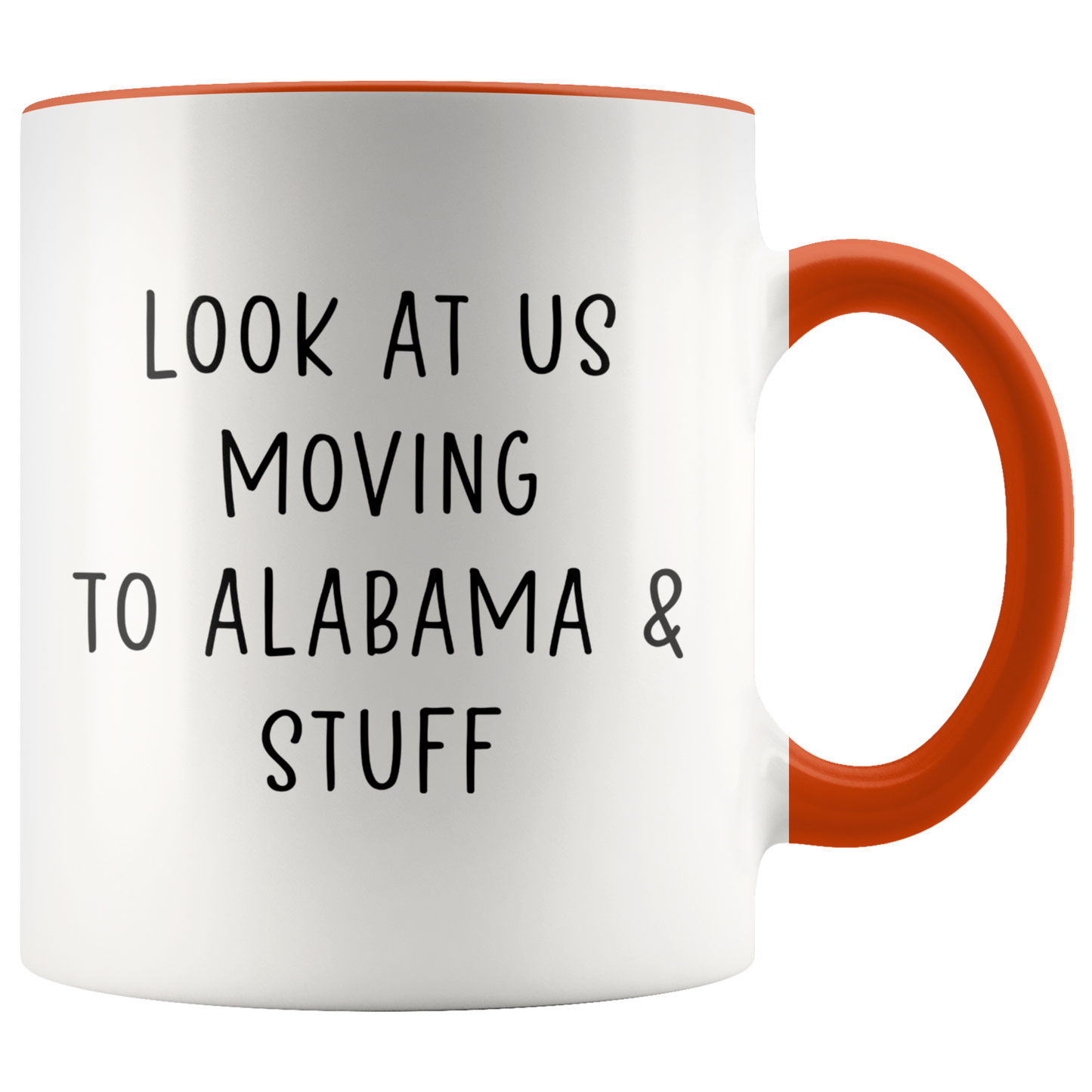 Moving to Alabama Gifts, Moving Away Coffee Mug, Two Tone Accent Cup, Birthday Gift for Men and Women