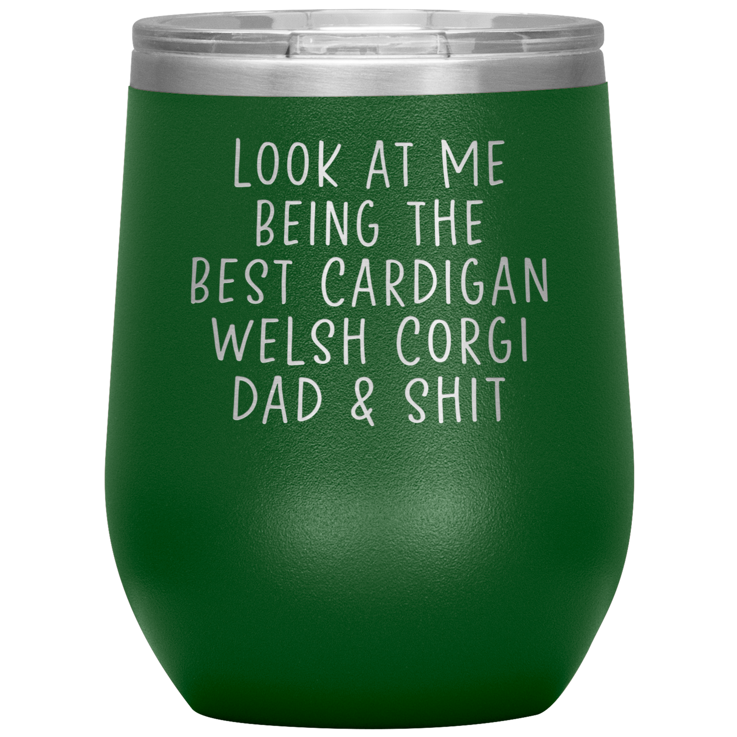 Cardigan Welsh Corgi Dad Wine Tumbler, Funny Gifts, Travel Wine Cup, Birthday Gifts for Men and Women