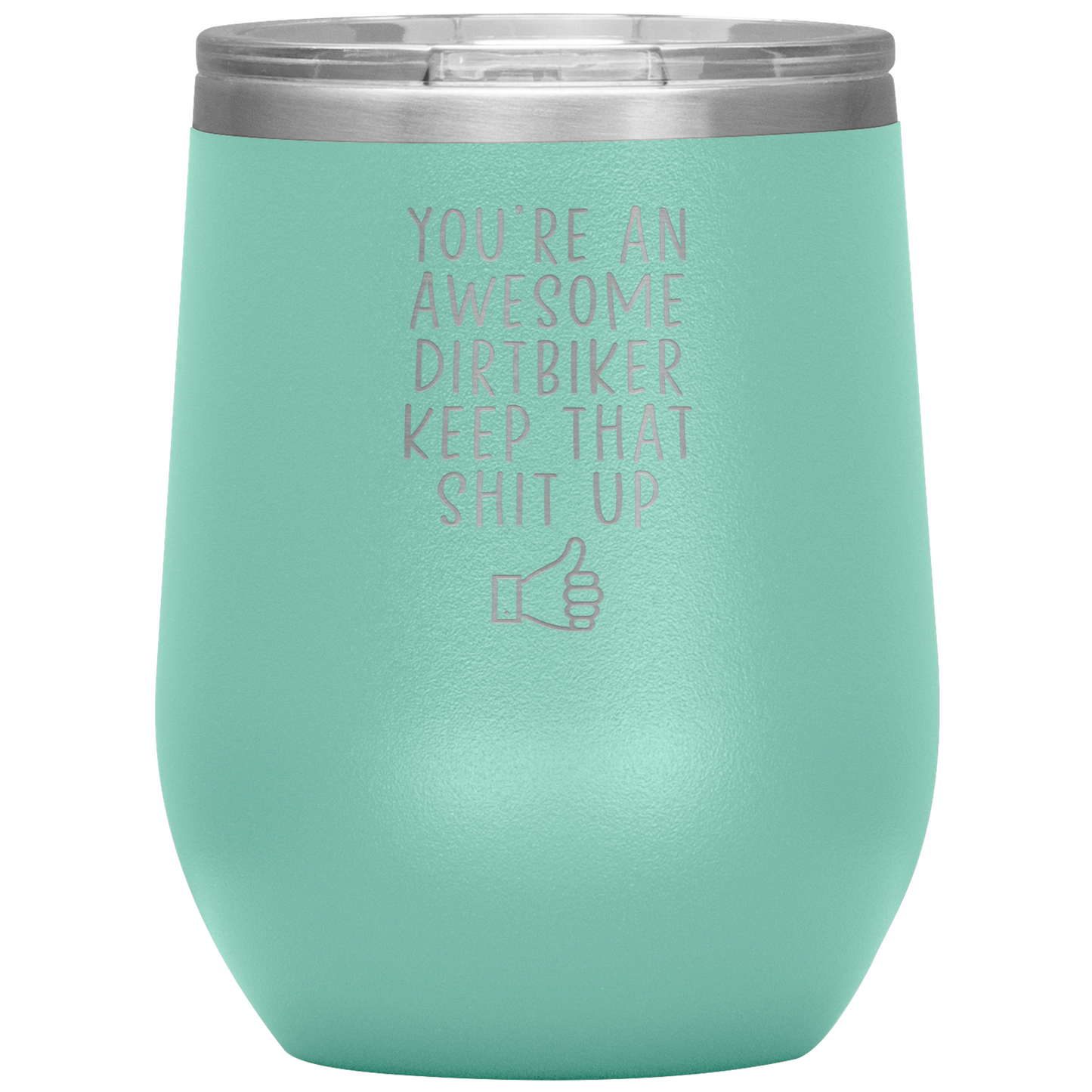 Dirtbike Wine Tumbler, Dirt Biker Gifts, Travel Wine Cup, Birthday Gifts for Men and Women