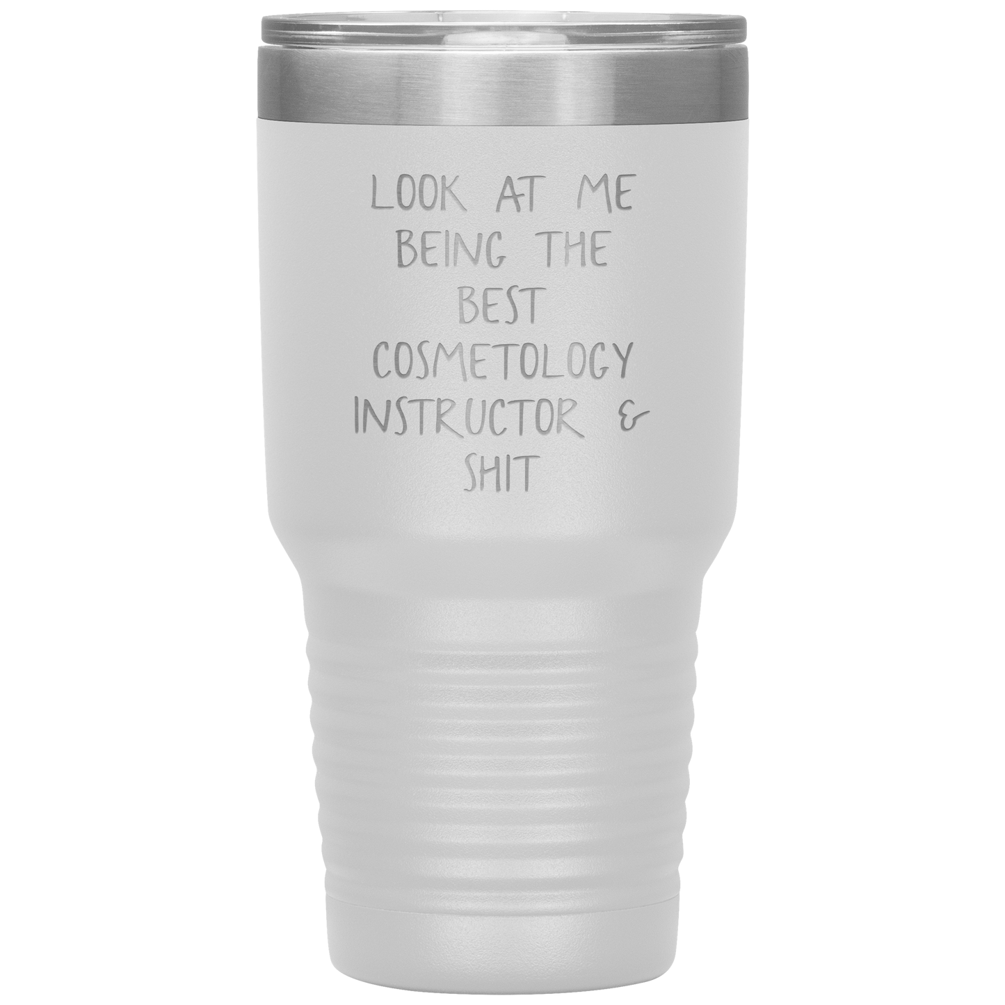 Cosmetology Instructor Tumbler, Funny Cosmetologist Instructor Travel Coffee Mug, Birthday Gifts for Men and Women