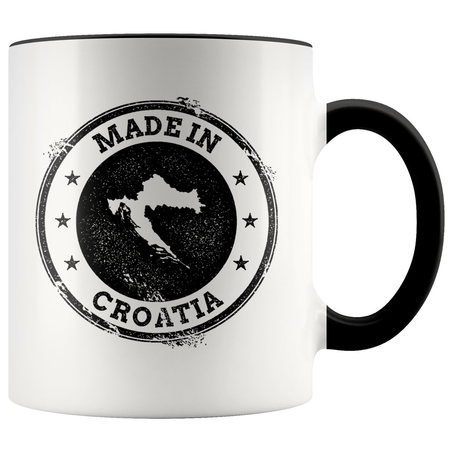 Croatia Croatian Pride Gifts, Funny Coffee Mug, Two Tone Accent Cup, Birthday Gift for Men and Women