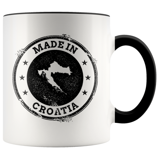 Croatia Croatian Pride Gifts, Funny Coffee Mug, Two Tone Accent Cup, Birthday Gift for Men and Women