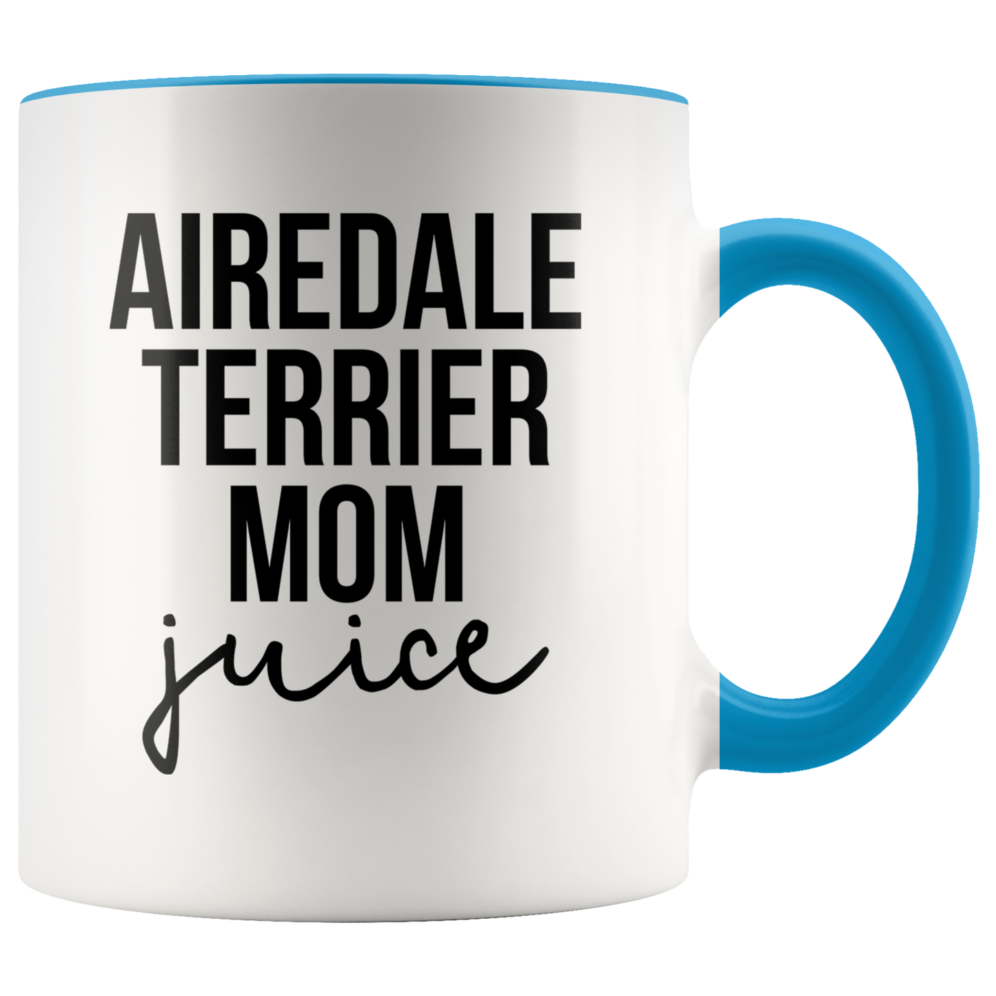 Airedale Terrier Mom Gifts, Coffee Mug, Two Tone Accent Cup, Birthday Gift for Men and Women