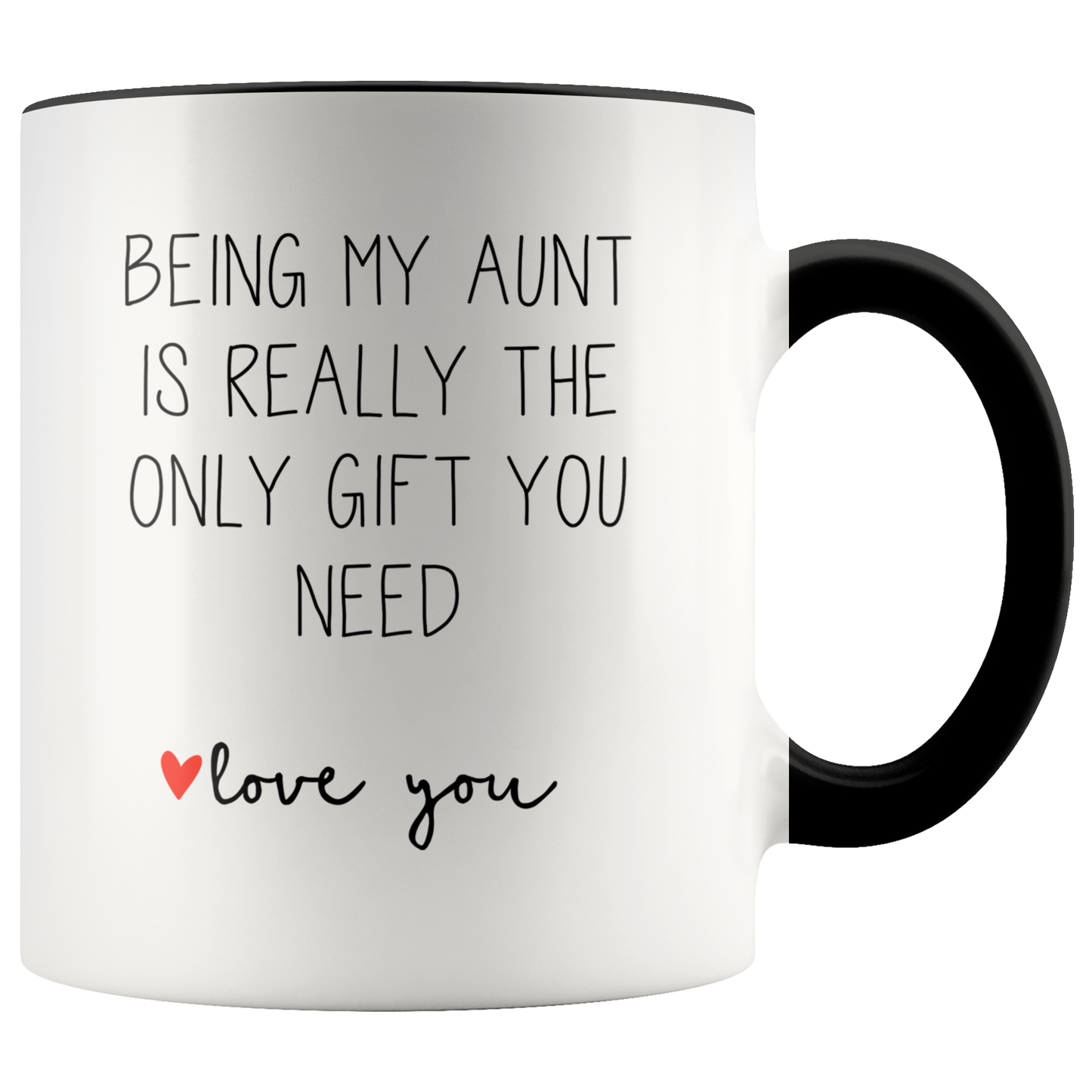 Aunt Gifts, Coffee Mug, Two Tone Accent Cup, Birthday Gift for Men and Women