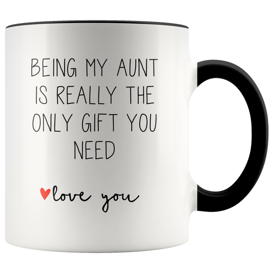 Aunt Gifts, Coffee Mug, Two Tone Accent Cup, Birthday Gift for Men and Women