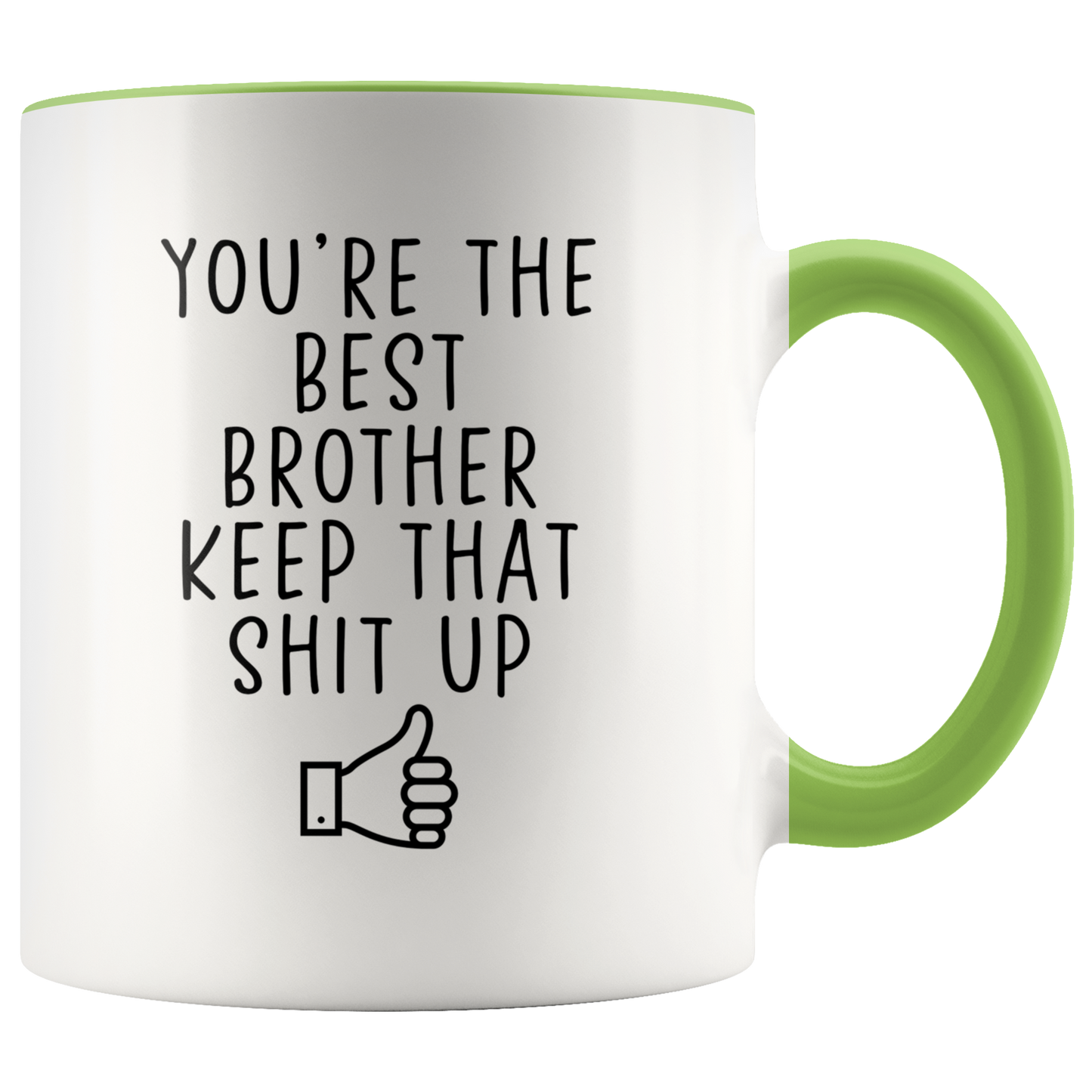 Brother Gifts, Coffee Mug, Two Tone Accent Cup, Birthday Gift for Men and Women